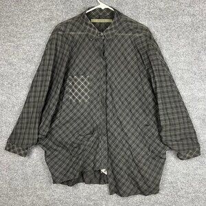 Enza Costa Black Japanese Fabric Cotton Asymmetrical Button Down Shirt Size 3 Wo